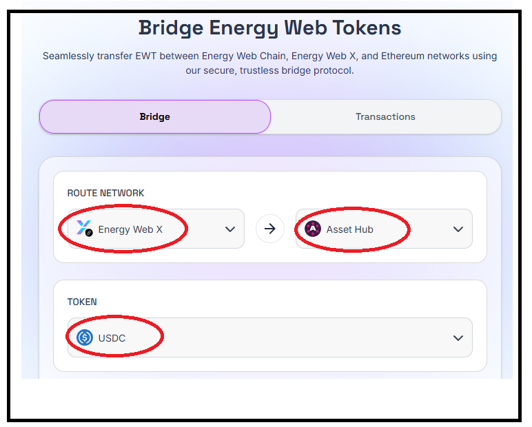 USDC bridge from EWX to AssetHub is now added to bridging.energywebx.com/bridge

People who are staking their $EWT in SAFc Registry VCC solution and earning rewards in $USDC will now be able to bridge their USDC to AssetHub directly from web interface.

<a href="/energywebx/">Energy Web</a>