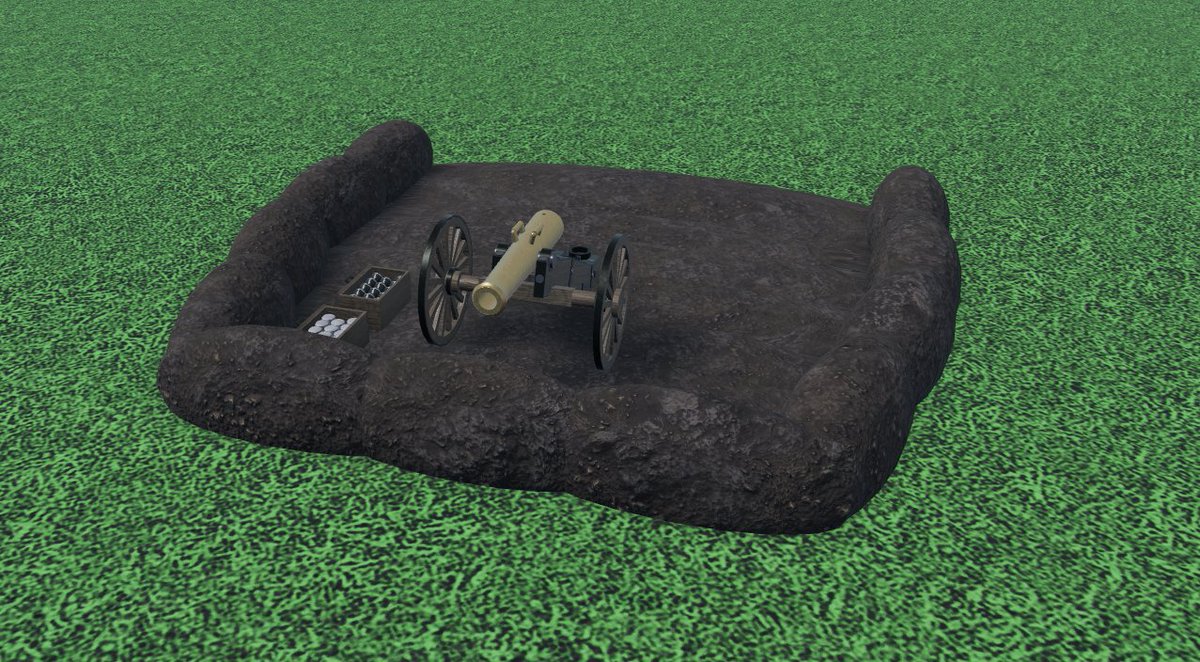 trabajando en una recreación de Borodinó, esta es una de las llamadas "Fléches" (Flechas, se les llamaba así debido a su forma), estas fueron asaltadas al final de la batalla