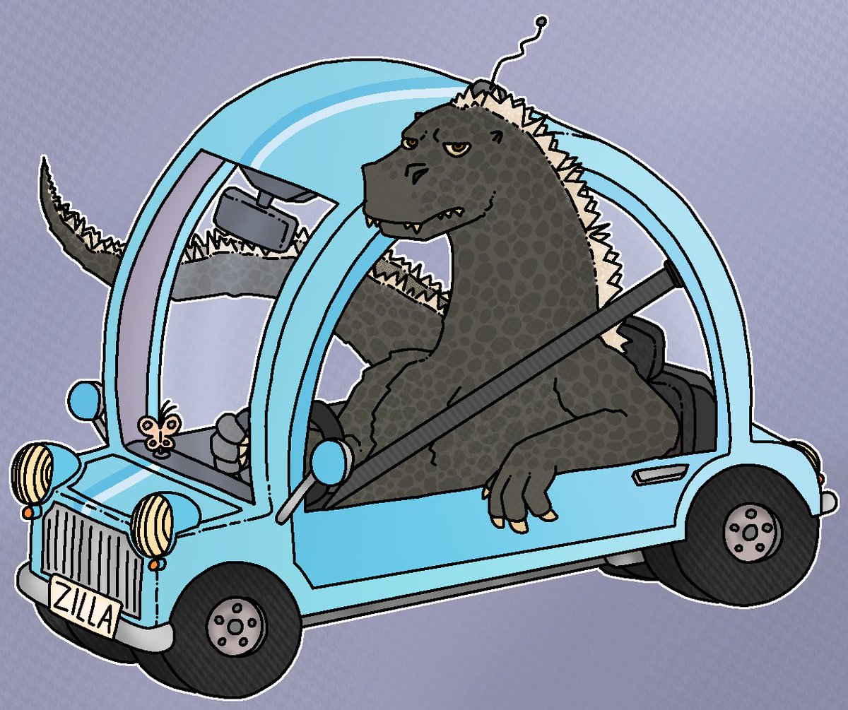 A "Godzilla driving a car" request someone had haha, twas fun to make.