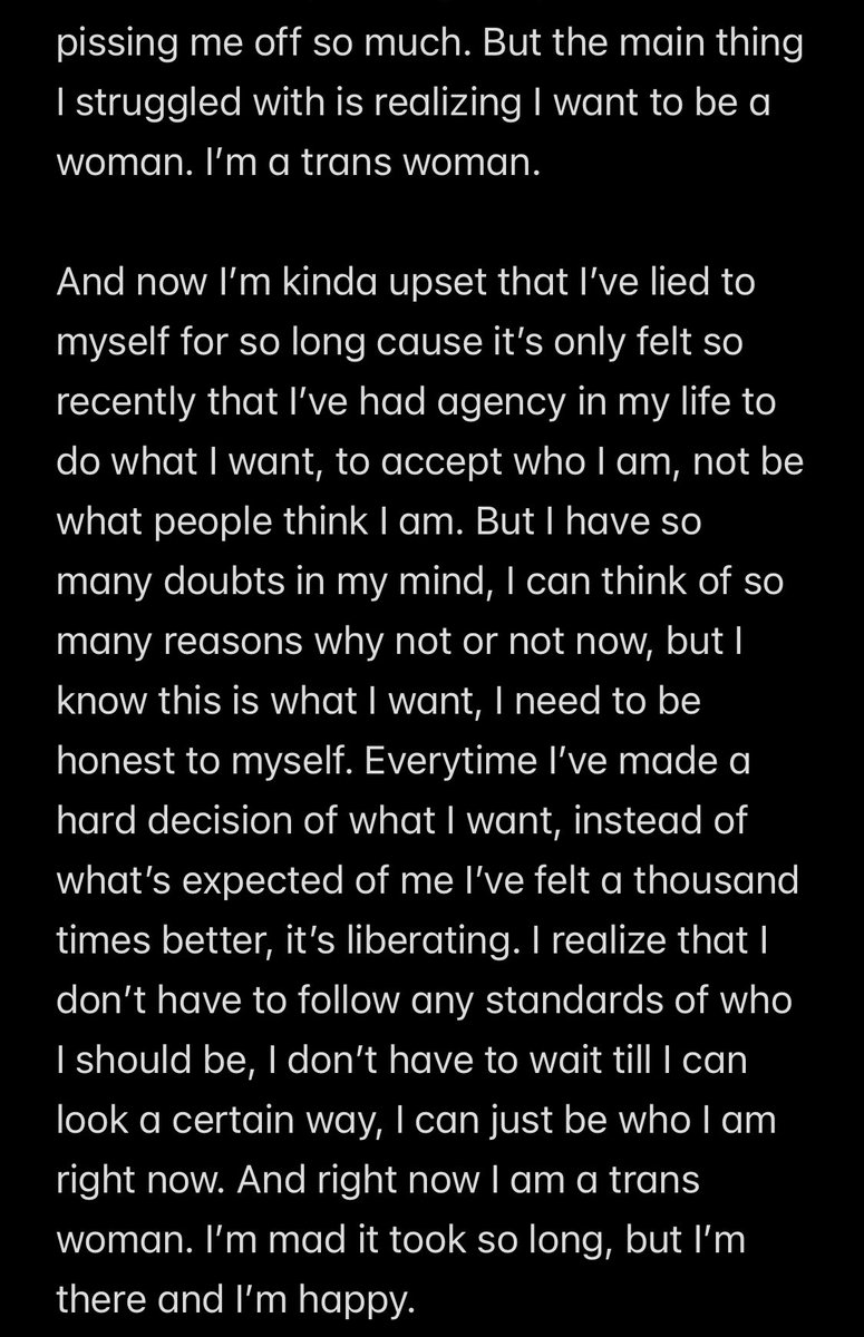 Told my friends how I’m a trans woman now with a whole manifesto that I first wrote in a different friend group chat.