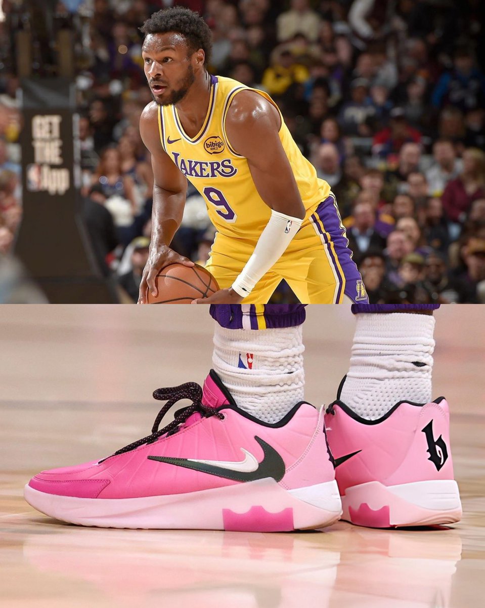 LegionHoops's tweet image. Bronny James debuted his new signature logo tonight 👀

(via @nicekicks)