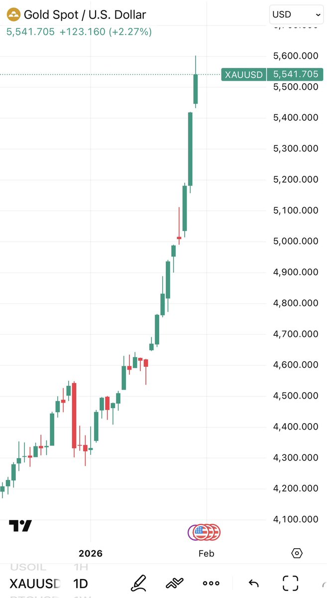 ゴールドの高騰を少し懸念するようになりました。第三次世界大戦の前夜でなければ短期間で上がりすぎですね。