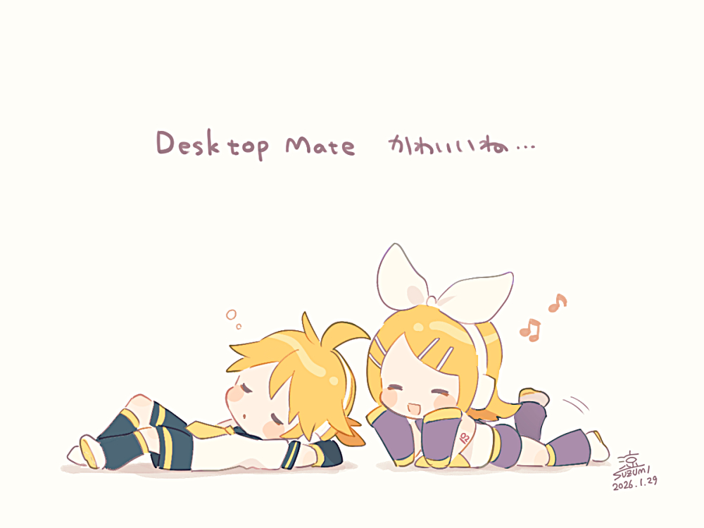 suzumi503's tweet photo. すやすやレンくんとにこにこリンちゃん🥰 https://t.co/BxU9RAzWnd
