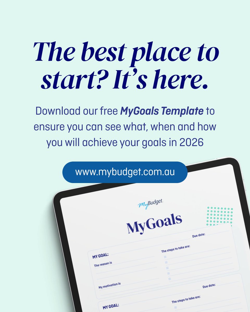Ready to smash your 2026 goals? 🚀 Whether you're saving for a home, a big trip, or an emergency fund - our free Goal Setting template is here to help. 

Download it for free on our website 🔗: bit.ly/4qGIRuX

#GoalSetting