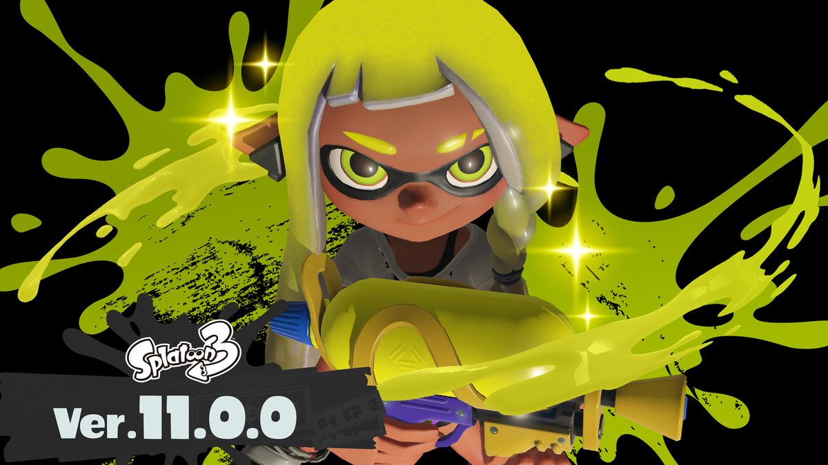 SplatoonNA's tweet image. [Notification] Update data Ver 11.0.0 for #Splatoon3 is now available. Please see the following page for additional details:

ninten.do/6010SqvMG
