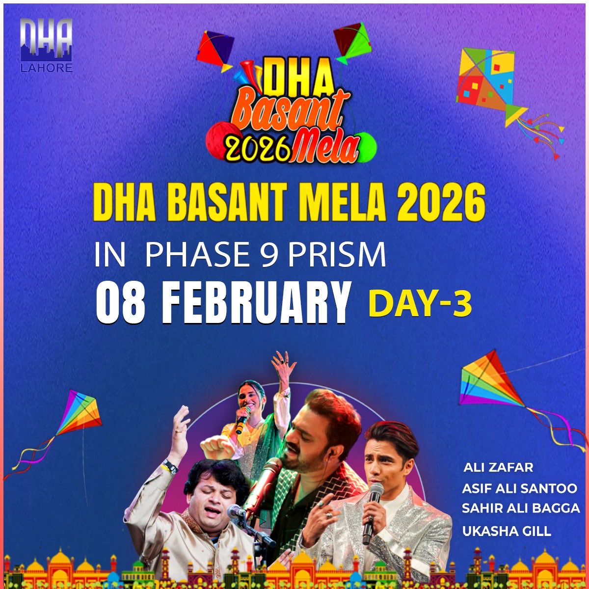Enjoy kite flying 🪁, delicious food, exciting activities, and three nights of live concerts featuring some of Pakistan’s top artists.

🎟️ Click the link below to buy your tickets online:
ticketwala.pk/event/dha-lahor...

#DHABasantMela2026 #DHABasant #DHALahore #Phase9Prism