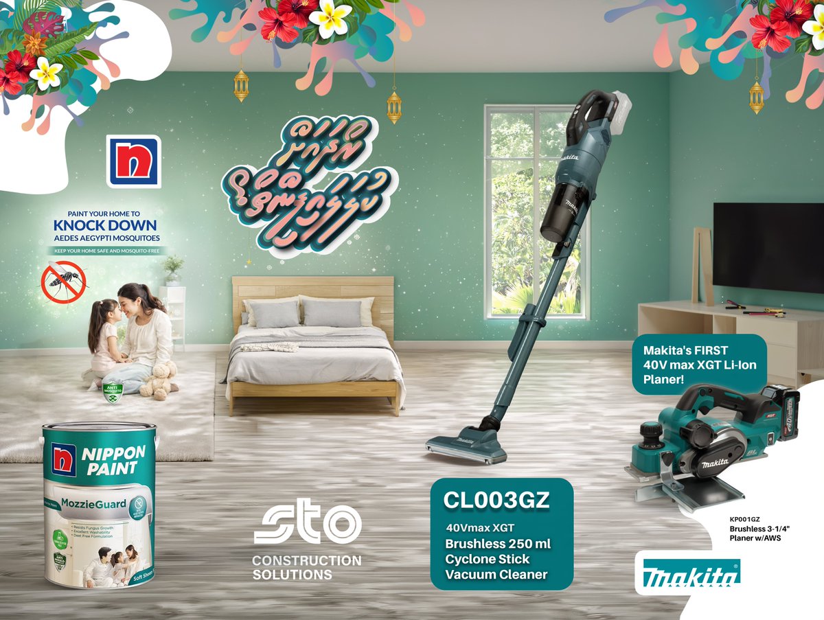 Paint it. Clean it. Build it.
This Roadha, STO brings you Nippon + Makita together. #STO #NipponPaint #Makita #RoadhaSale #stoconstruction