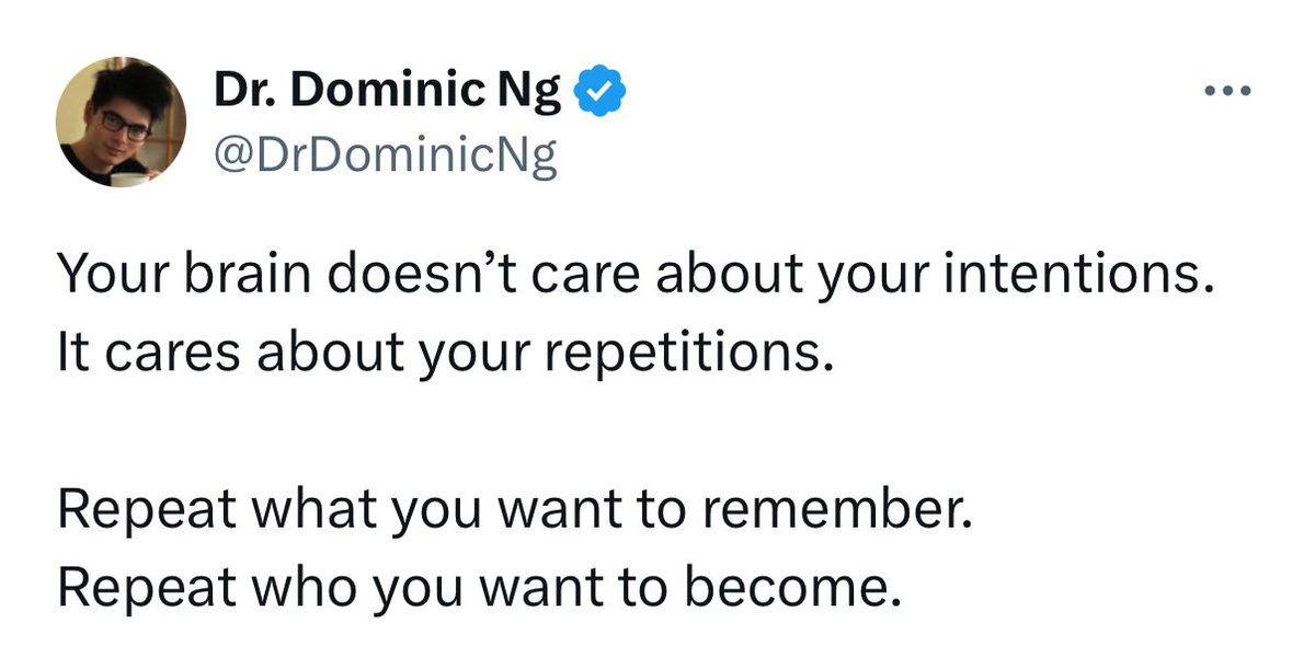 readswithravi's tweet image. Your brain cares about your repetitions.