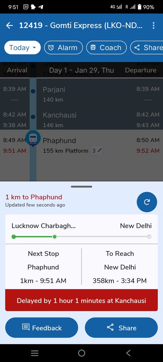 कृपया पक्का करें कि ट्रेन नंबर 12419 समय पर चले। मुझे एक कनेक्टिंग ट्रेन पकड़नी है। रेलवे सर्दियों के मौसम में ट्रेनों को समय पर चलाने में हमेशा फेल हो जाता है। कृपया इस बात पर ध्यान दें और सही कार्रवाई करें। <a href="/RailMinIndia/">Ministry of Railways</a> <a href="/RailwaySeva/">RailwaySeva</a> <a href="/drm_dli/">DLI Division NR</a> <a href="/drmljn/">DRM LUCKNOW NER</a>