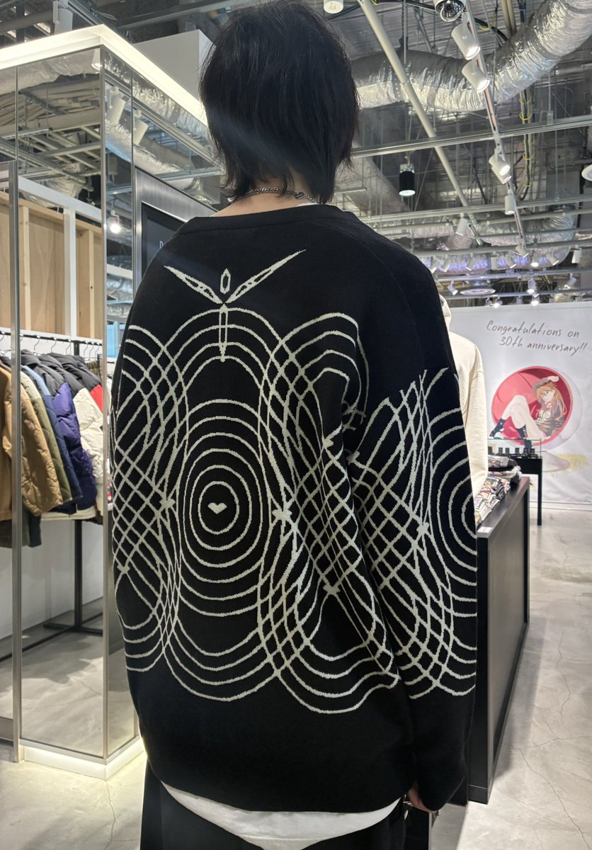 EVANGELION:95】 0006 Cardigan A.T.フィールドの模様をジャガード織り