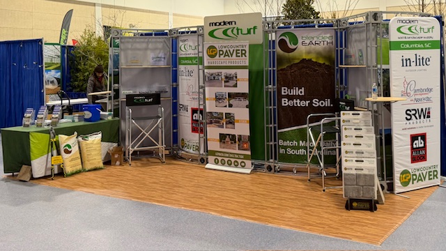 ModernTurfSod's tweet image. Booth 301 is set and ready for the
@SCgreenindustry Conference &amp;amp; Tradeshow!  

 Stop by to connect with Modern Turf Sod &amp;amp; Landscape Supply &amp;amp; check out what’s new—from soil &amp;amp; sod to mulches, aggregates, and hardscapes. We’ve got you covered!