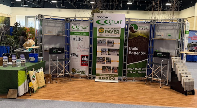 ModernTurfSod's tweet image. Booth 301 is set and ready for the
@SCgreenindustry Conference &amp;amp; Tradeshow!  

 Stop by to connect with Modern Turf Sod &amp;amp; Landscape Supply &amp;amp; check out what’s new—from soil &amp;amp; sod to mulches, aggregates, and hardscapes. We’ve got you covered!