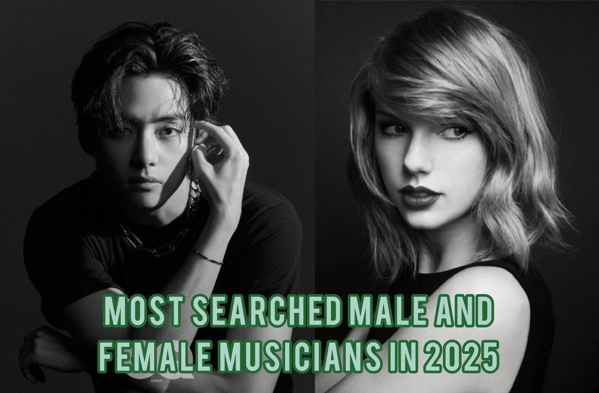 Taehyung and Taylor Swift are the most searched Male and Female Musicians in 2025, MSN Media reported.

Taehyung is #4 Top Searched Person of 2025!

#1 Donald Trump
#2 Elon Musk
#3 Taylor Swift
#4 BTS #V #KimTaehyung
#5 Cristiano Ronaldo

“Most searched people on Google: In 2025,