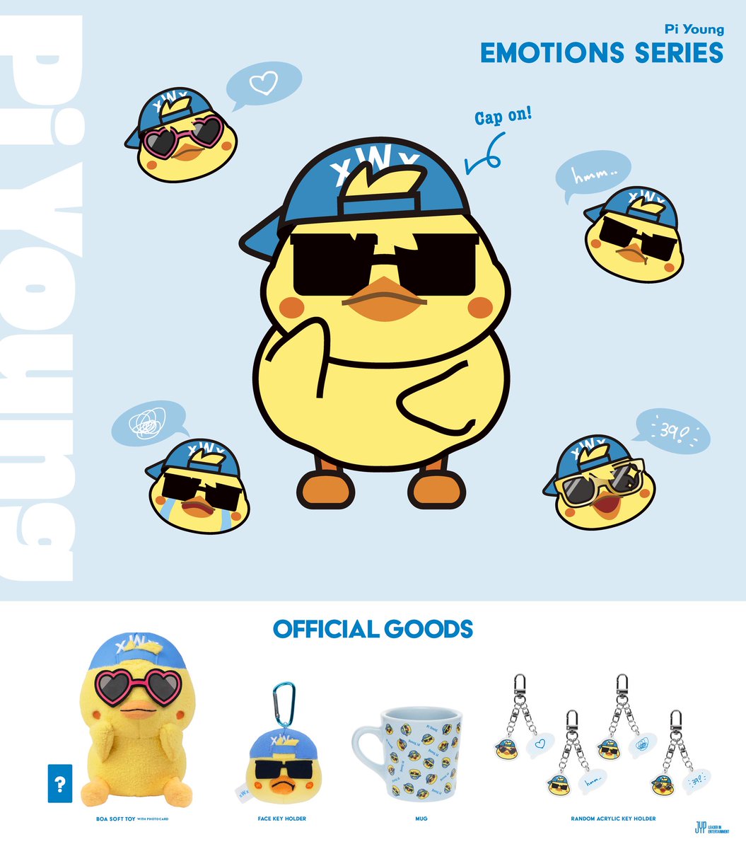 Pi Young EMOTIONS SERIES MD🐤💙

本日は #Pi_Young の
新しい表情 &amp; 実写ラインナップイメージを公開！

Pi Youngもお馴染みのビーニーから…"キャップ"に小物が変わっているんです！🧢✨

📩詳細はこちらから
jypj-store.com/collections/2p…

#2PM
#EMOTIONS_SERIES
#WOOYOUNG
#Pi_Young