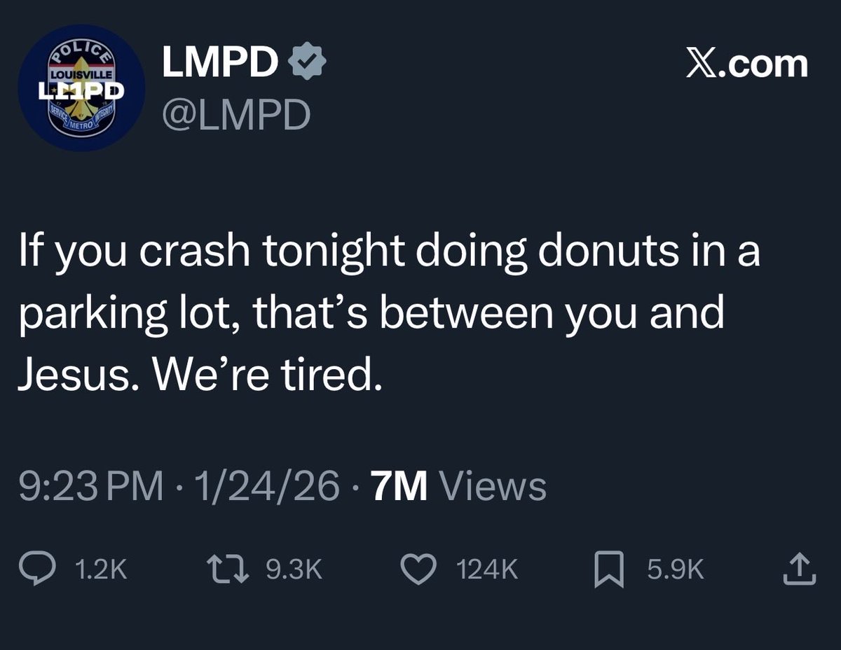 Whoever handles social media for <a href="/LMPD/">LMPD</a> has a great sense of humor, (that’s right HR.)