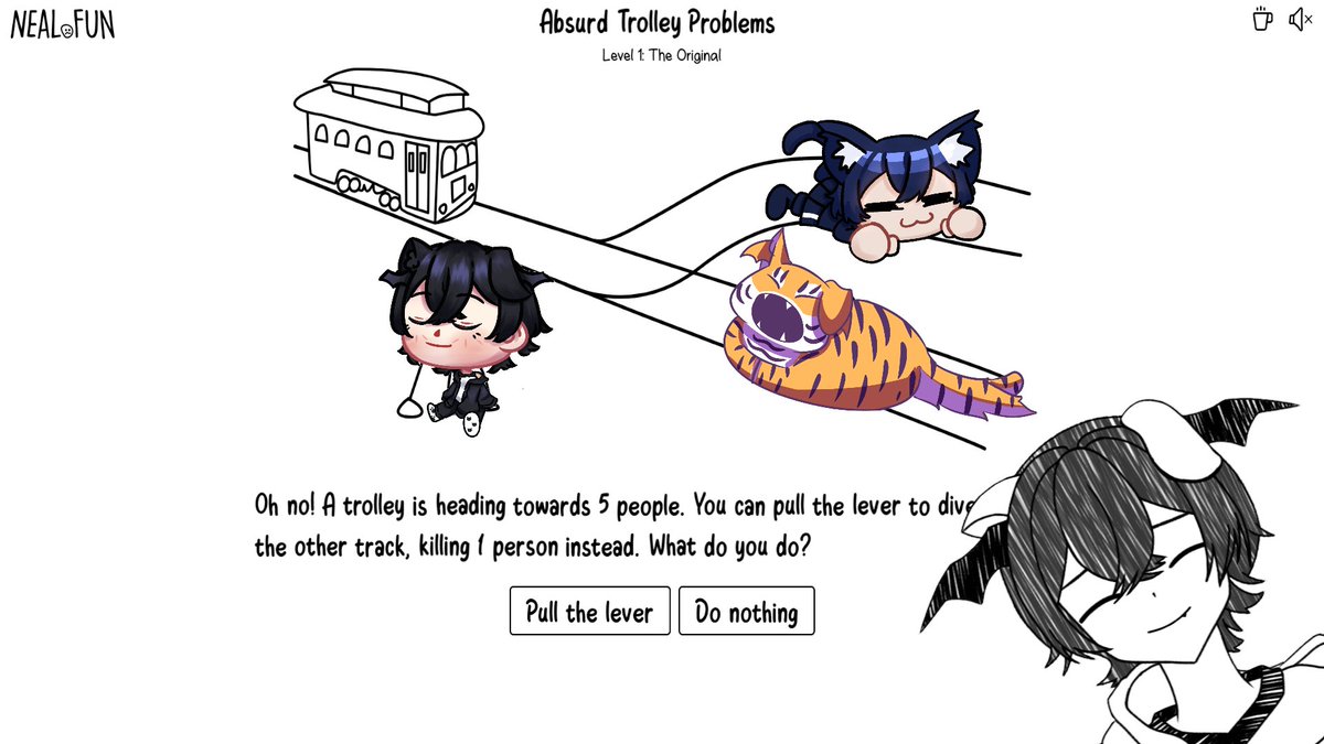 Good day folks, who we runnin over with the trolley today-

I've been big sleepies cuz been busy but hopefully by tonight (9 PM UTC+7) I would like to stream for once~ 

Eepi dilemma go brrrr~