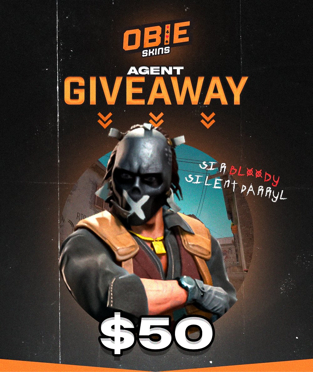 🎁 CS2 AGENT GIVEAWAY | $50 🎁
🩸 Sir Bloody Silent Darryl 🩸

How to Enter:
✅ Follow
✅ Retweet
✅ Like &amp; Subscribe: youtu.be/8AQ4T3TADUY
(must show proof below)

⏰ Winner drawn in 7 days!

#codeobie #obierewards #obielegit #cs2giveaway