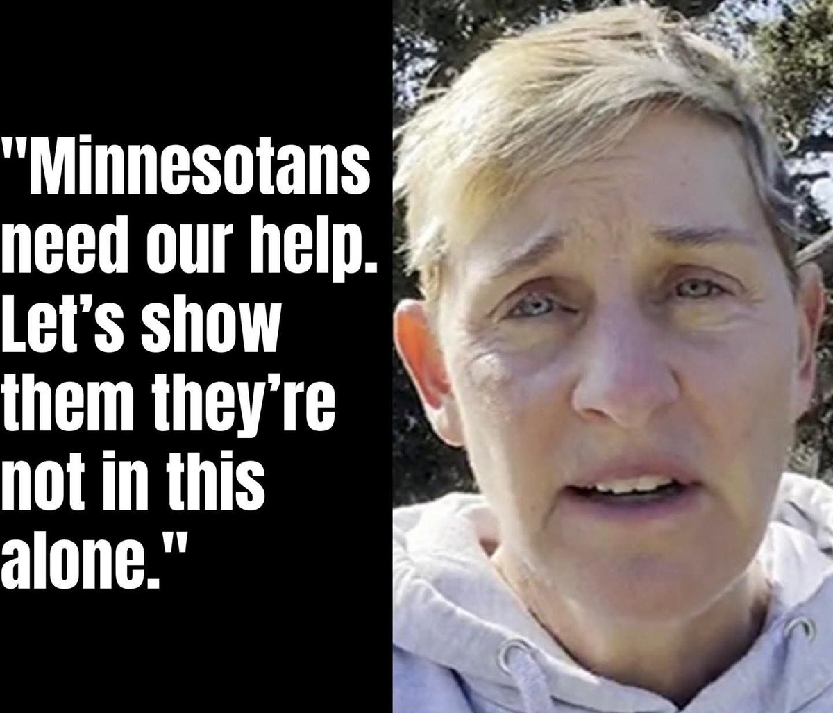 gman5180's tweet image. Ellen is calling on all Americans to join in the nationwide general strike this Friday to show support for Minnesota protestors. 
🙄🙄🙄
“Minnesotans need our help. Let’s show them they’re not in this alone.”

I thought she moved to England. 🤨