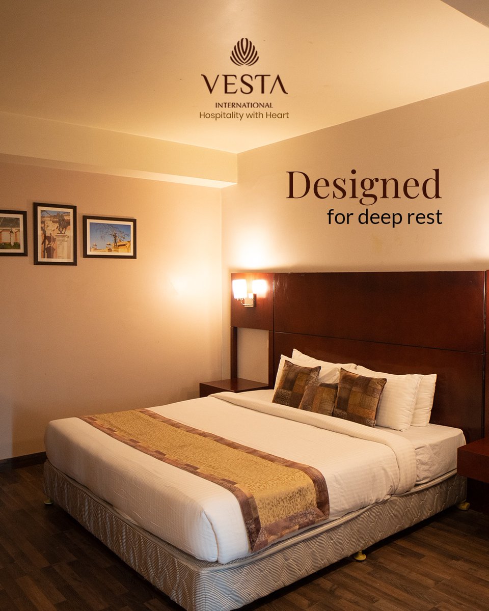 Designed for deep rest and thoughtful comfort 📷📷

At Vesta International, every room is crafted to help you unwind, relax, and truly feel at home.

Soft lighting, cozy interiors, and calm vibes—because you deserve rest that feels effortless 📷
Hospitality with heart, always.