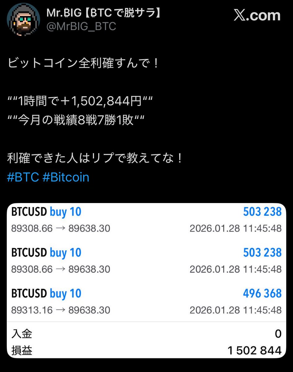 Mr.₿IG【₿TCで脱サラ】 (@MrBIG_BTC) / Posts / X