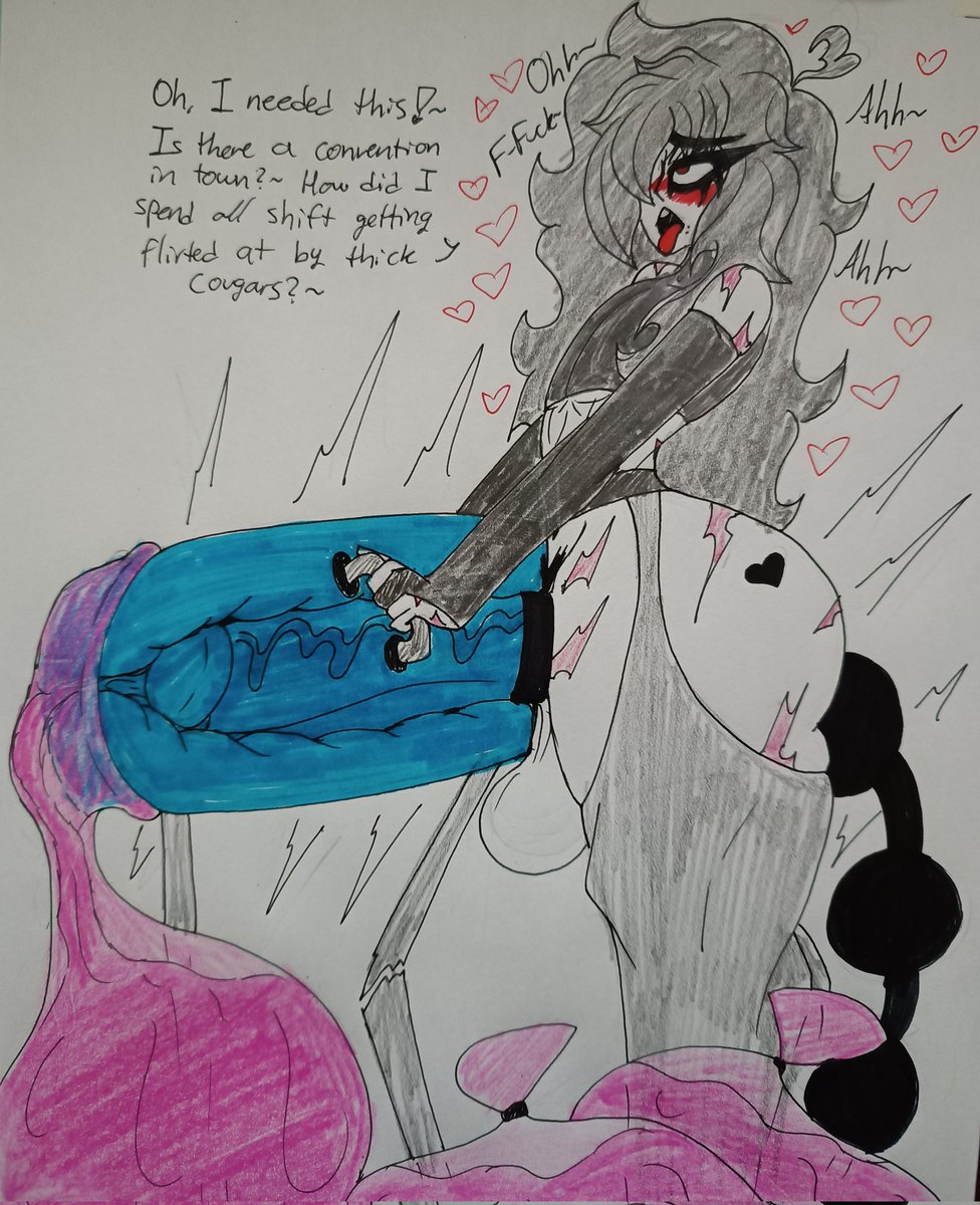 Takashi really needed that stress relief~ Just three uses and he already broke the toy~

#femboy #femboyart #oc #ocart #art #nsfwart #nsfw #goth