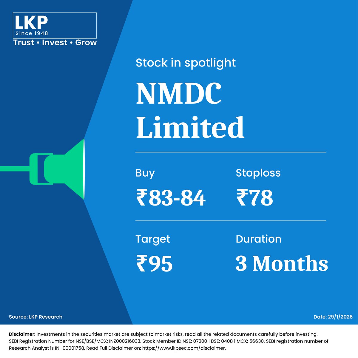 Don’t miss out on this hot stock! Stay informed and make savvy investment choices.
To open an account with us, Link is in the bio.

#lkpsec #lkpsecuritiesltd #NMDC #stockpick #stockoftheweek #stocktowatchnow