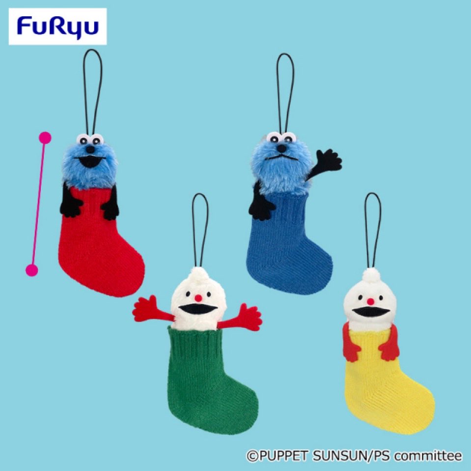 ☆2月プライズ情報☆
『すっぽりソックスマスコット』

スンスン・ノンノンが
赤・青・緑・黄色のソックスからひょっこり♪
見てるだけでほっこりしちゃう、可愛いマスコットです🩵

全4種類／約14cm

🗓2月3週より
📍全国のゲームセンターに登場予定