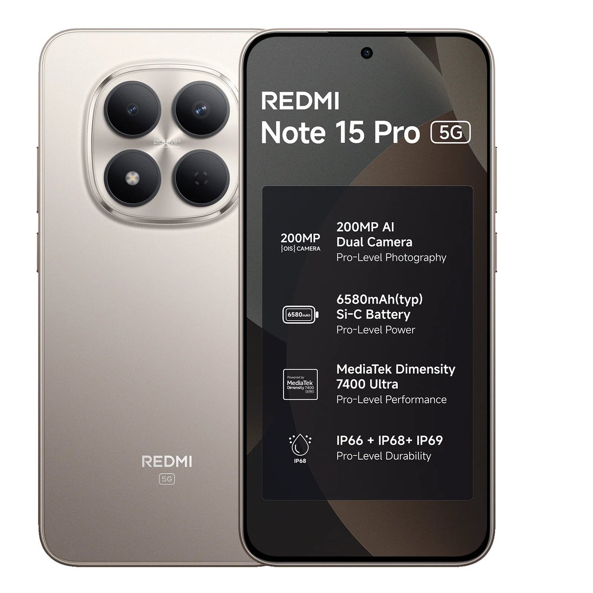 Ravikrn36's tweet image. #REDMINote15Pro5G launched in 🇮🇳 

• 6.83" 1.5K QC 120hz AMOLED
• Dimensity 7400 Ultra 
• Android 15, HyperOS 2
• 200MP Samsung OIS+ 8MP
• 20MP🤳 
• 6580mAh🔋45W⚡
• IP66,68,69,69K
. 8GB+128GB - 29,999/-
. 8GB+256GB - 31,999/-

2000/- disc HDFC, ICICI
3000/- disc on EMI