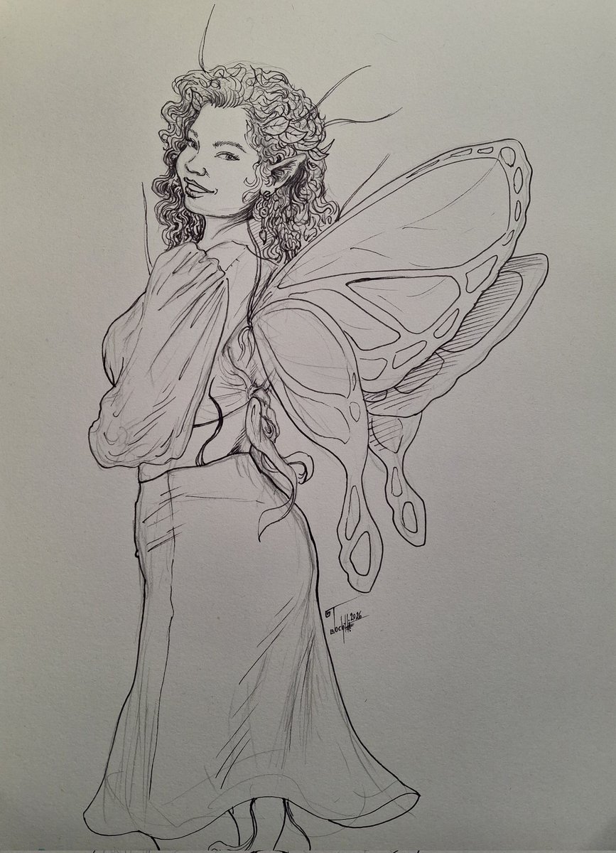 Hada
Dibujo a tinta, 2026
#tochtlimartinezarte 
#colorpenart #dibujoboligrafo #dibujo
#dibujoacolor #arteenboligrafo #artefantastico #artefigurativo  #colores #hada #fairy
