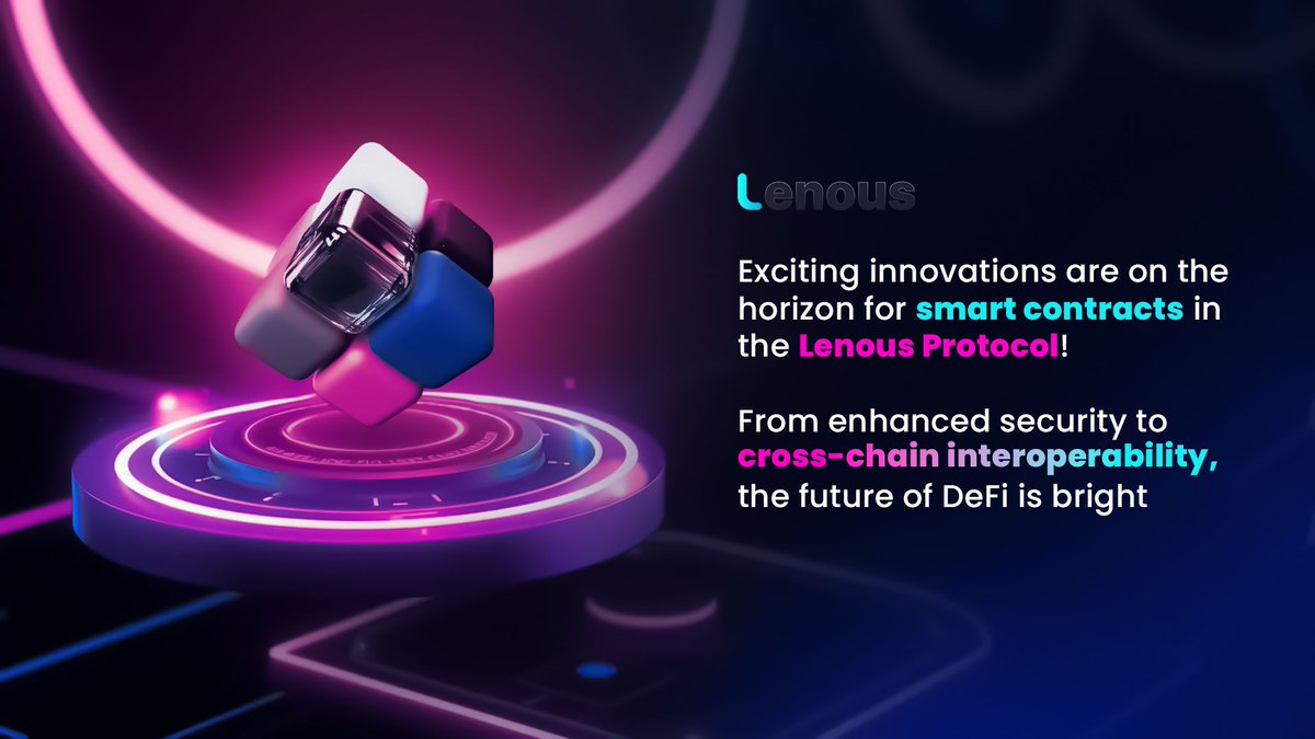 LenousDex's tweet image. 🚀 Exciting innovations are coming for smart contracts in the Lenous Protocol! With enhanced security and cross-chain interoperability, the future of DeFi looks bright.
🌟 Explore the trends shaping decentralized finance: buff.ly/3BYMVTk
#DeFi #LenousProtocol
