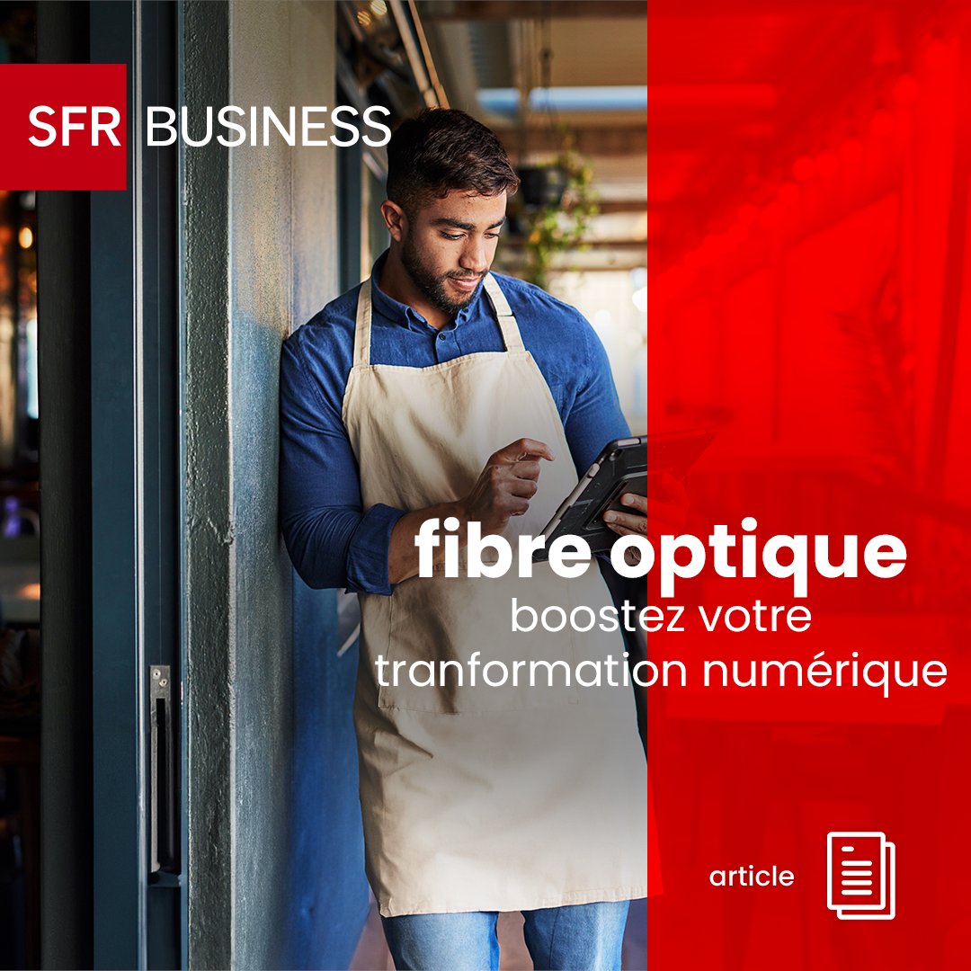SFR_Business's tweet photo. 🚀 La #FibreOptique, moteur de votre #TransformationNumérique ! 🌐 Elle n'est plus une option, mais une nécessité pour :

⚡ Optimiser vos échanges de données
🔒 Protéger vos infos
🌍 Adapter votre infrastructure à votre croissance

Plus d'infos 👉 https://t.co/infQwBwN5a https://t.co/BtKm59Bnda