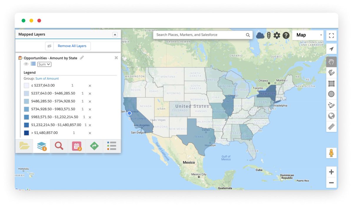 geopointe's tweet image. Are you seeing the big picture in your @salesforce data? With Thematic Maps you can rollup a metric for any given data set and group the results by geographic boundaries you define. #thematicmaps #mappingmadesimple #appyness #data
bit.ly/3DnoRId