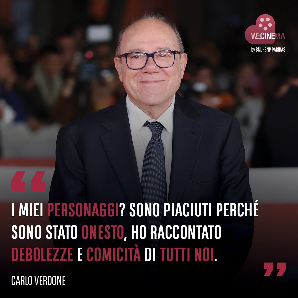 WeCinema's tweet image. #CarloVerdone alla #FestaDelCinemaDiRoma con la terza stagione di #VitaDaCarlo, la serie di cui è interprete e regista. In questa occasione ha speso alcune parole sui suoi personaggi, entrati nella storia della commedia italiana e nei cuori degli appassionati di cinema.