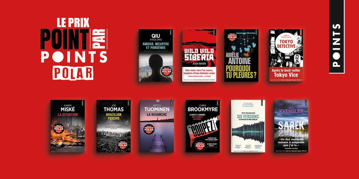 EditionsPoints's tweet photo. 📚Le prix Point par Points : le meilleur du polar est à retrouver chez Points ! 
Cette année, le prix littéraire Point par Points revient pour une nouvelle édition avec une sélection 100% polar ! Voici un aperçu des dix titres en lice ⬇️
https://t.co/aWZ8Q6hAfr https://t.co/fWF4qnIWlp