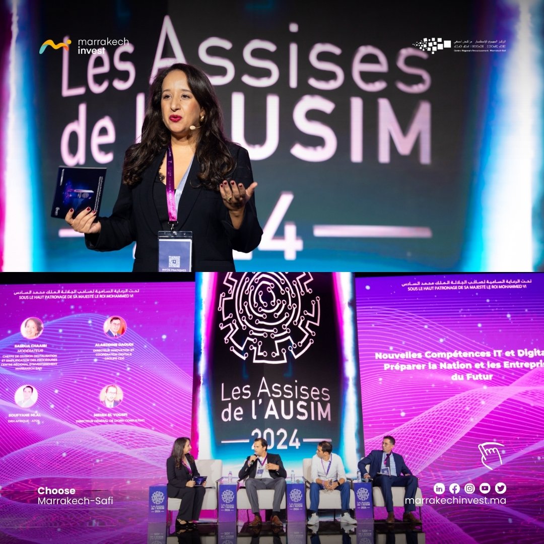 crimarrakechsaf's tweet image. Le CRI Marrakech-Safi a participé à la #7ème édition des Assises de l’@AusimMaroc  , sous le thème : "Le Pouvoir du #Digital : Ensemble vers un Monde #Durable et #Résilient"... 
#CRIMarrakechSafi #AssisesAUSIM #DigitalPourTous #Innovation