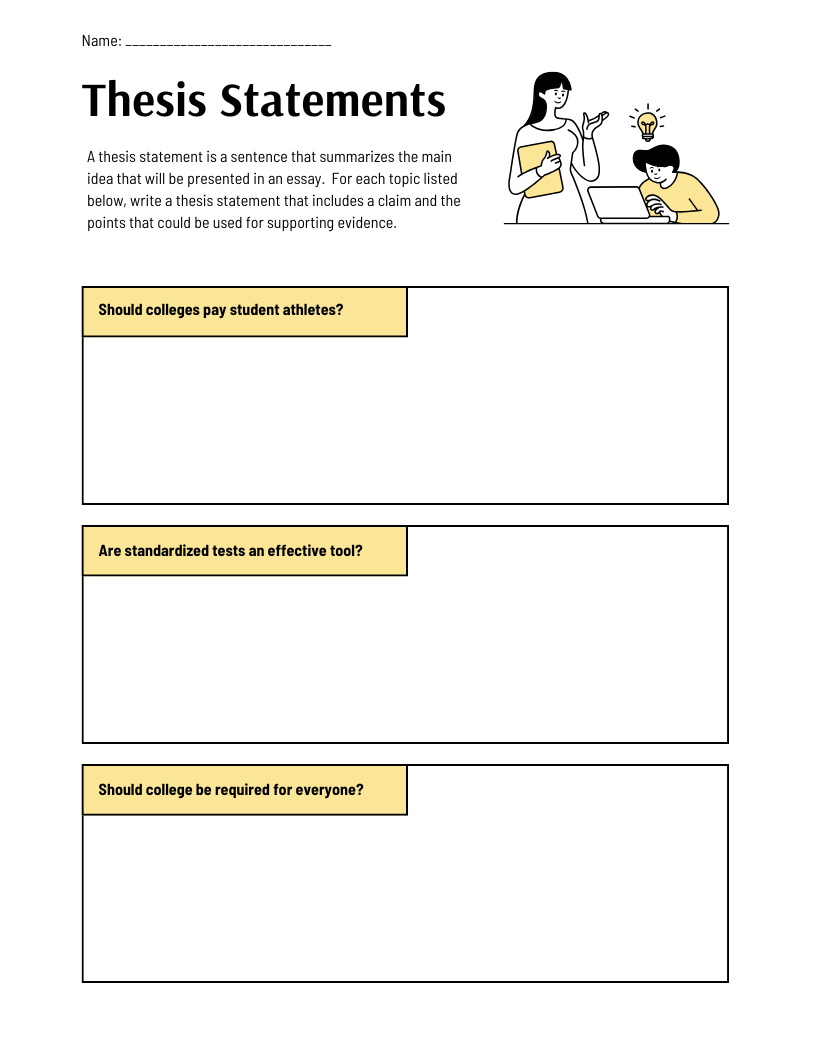 EngTeachToolBox's tweet photo. Help your students nail their thesis statements! 📝 This worksheet is a great addition to any writing unit. 
https://t.co/Ec9K31gLUI
#ELA #WritingSkills #ThesisStatement #TeachingResources https://t.co/BaTEkZVBzi