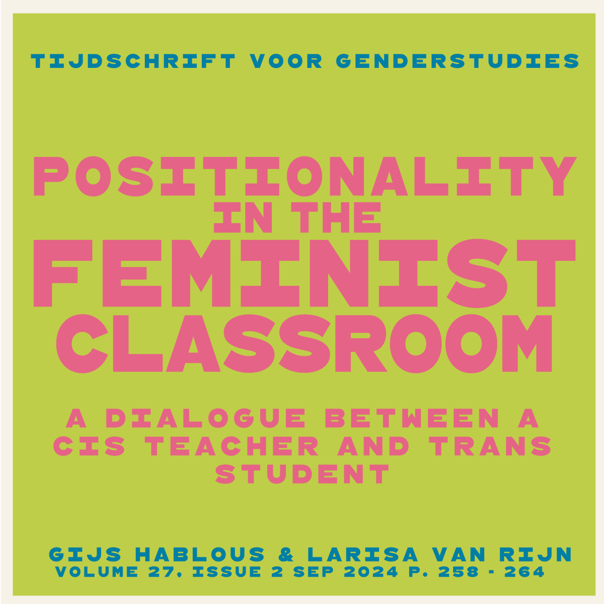Tijdschrift voor Genderstudies tweet media