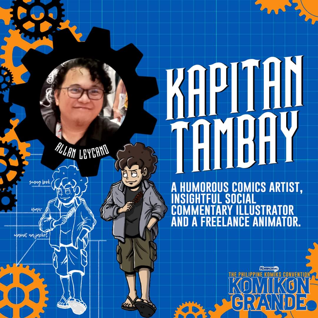 Komikontweets's tweet photo. Grab the newest comics compilation of @KapitanTambay , our #SpecialGuest for #KomikonGrande2024!

#KomikonPH #AllAboard
Nov 23-24, 2024
10am - 8pm
Bayanihan Center, Pasig City

Visit https://t.co/A3fO5OzYYA for more details! https://t.co/qDQ9NOXbJM