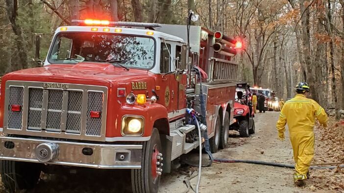 Meghan Parsons (@parsmeghan) on Twitter photo Crews are in Barre this morning battling a roughly 4 acre brush fire in the area of Hawes Hill Road.
The fire department says the cause was an unattended camp fire <a href="/SpecNews1Worc/">Spectrum News 1 Worcester</a> Crews are in Barre this morning battling a roughly 4 acre brush fire in the area of Hawes Hill Road.
The fire department says the cause was an unattended camp fire <a href="/SpecNews1Worc/">Spectrum News 1 Worcester</a>