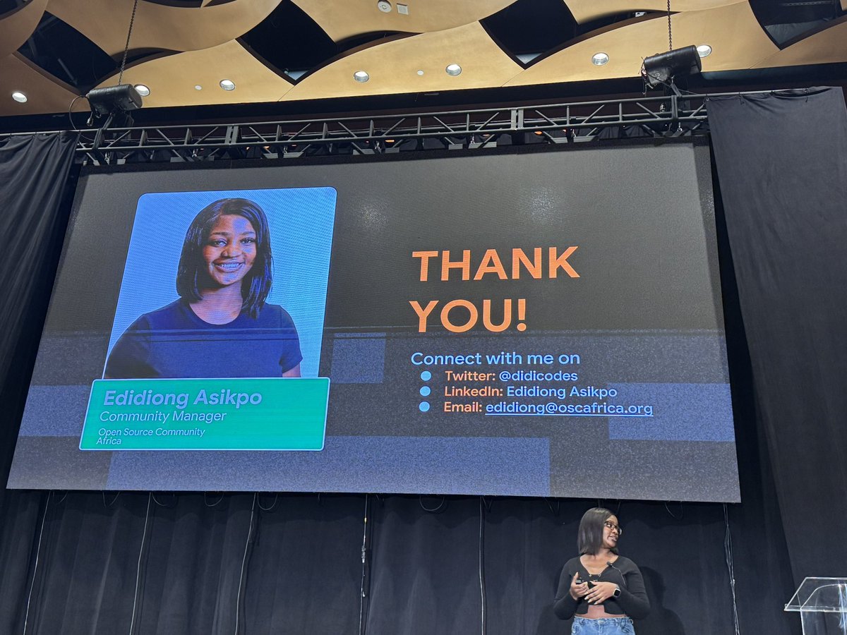 Awesome session by <a href="/Didicodes/">Edidiong Asikpo (Didi)</a> about open source efforts across Africa. So much amazing work being done in a rapidly growing community. #AllThingsOpen