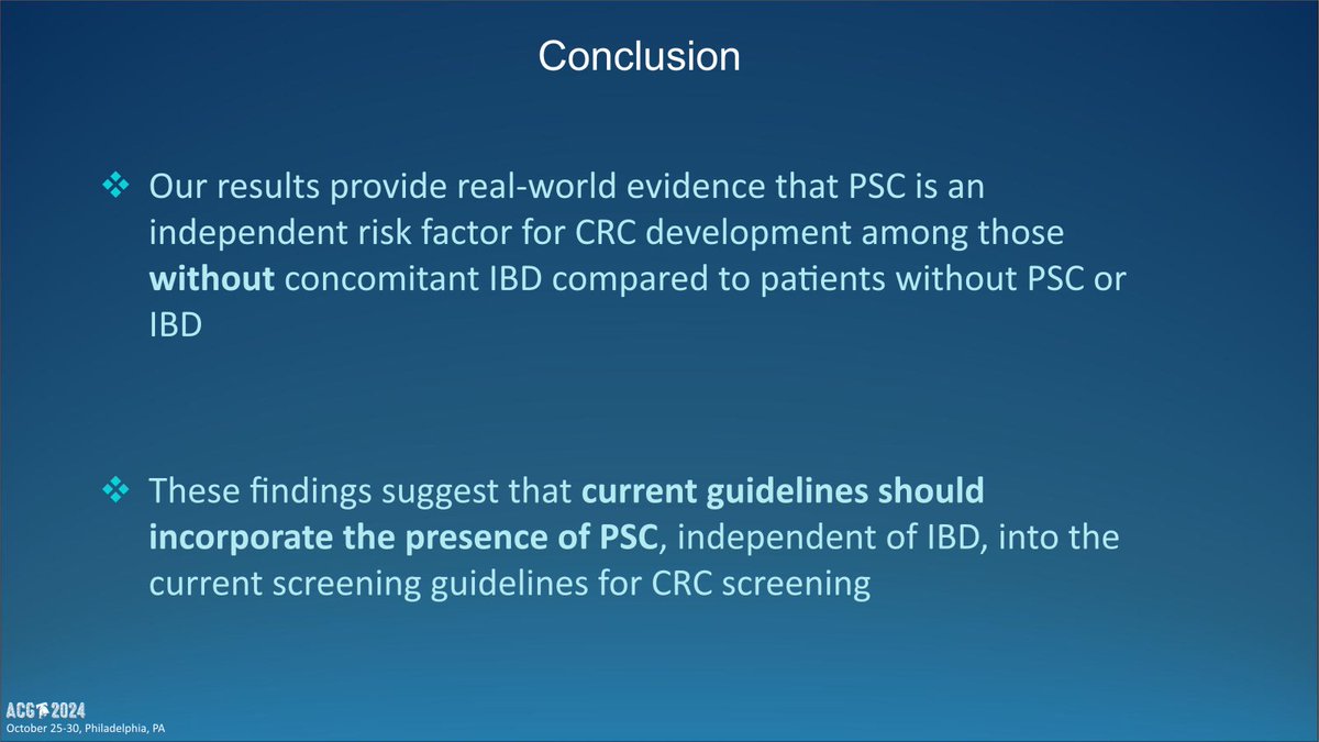 Jean-Paul Achkar (@jpachkarmd) on Twitter photo #ACG2024 Presidential Plenary Session: <a href="/AlsakarnehSaqr/">Saqr Alsakarneh, MD, MSc</a> presenting data that PSC without associated IBD is associated with increased risk of CRC. <a href="/AdamFayeMD/">Adam Faye MD MS</a> <a href="/BilalMohammadMD/">Mohammad Bilal, MD</a> <a href="/JHashashMD/">Jana G Hashash, MD, MSc</a> <a href="/AasmaShaukatMD/">Aasma Shaukat MD MPH</a> <a href="/AmyOxentenkoMD/">Amy Oxentenko MD</a> <a href="/IBD_Afzali/">Anita Afzali MD, MPH, MHCM, FACG, AGAF</a> <a href="/EdwardLoftus2/">Edward Loftus</a> <a href="/MRegueiroMD/">Miguel Regueiro</a> <a href="/KatieFalloonMD/">Katie Falloon</a> #ACG2024 Presidential Plenary Session: <a href="/AlsakarnehSaqr/">Saqr Alsakarneh, MD, MSc</a> presenting data that PSC without associated IBD is associated with increased risk of CRC. <a href="/AdamFayeMD/">Adam Faye MD MS</a> <a href="/BilalMohammadMD/">Mohammad Bilal, MD</a> <a href="/JHashashMD/">Jana G Hashash, MD, MSc</a> <a href="/AasmaShaukatMD/">Aasma Shaukat MD MPH</a> <a href="/AmyOxentenkoMD/">Amy Oxentenko MD</a> <a href="/IBD_Afzali/">Anita Afzali MD, MPH, MHCM, FACG, AGAF</a> <a href="/EdwardLoftus2/">Edward Loftus</a> <a href="/MRegueiroMD/">Miguel Regueiro</a> <a href="/KatieFalloonMD/">Katie Falloon</a>