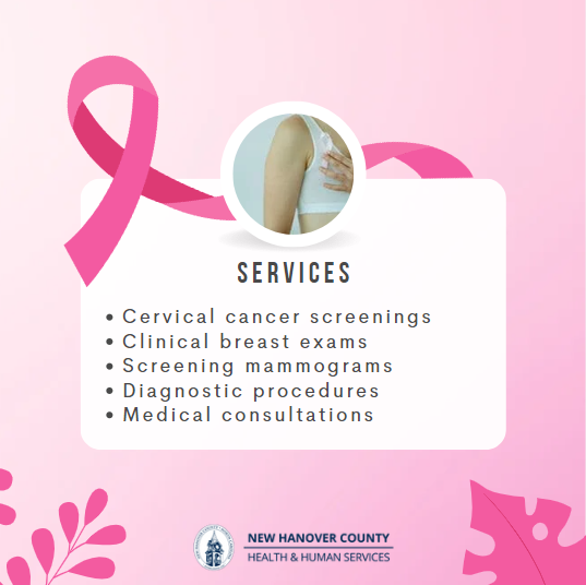nhchealth's tweet photo. New Hanover Health and Human Services offers a Breast and Cervical Cancer Control Program (BCCCP) that is hosted the first and third Wednesday each month. Check out our website for more information! #screening https://t.co/klYXcLSvga