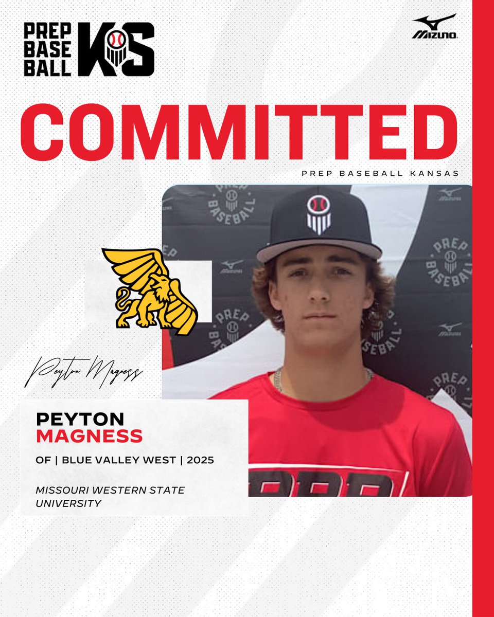 Prep Baseball Kansas (@prepbaseballks) on Twitter photo OF Peyton Magness (Blue Valley West, 2025) commits to Missouri Western State University
👤: loom.ly/u9Dfb24
<a href="/peyton_magness/">Peyton Magness</a> | <a href="/BvwBaseball31/">Blue Valley West Baseball</a> | <a href="/MWSUbaseball/">Missouri Western Baseball</a> OF Peyton Magness (Blue Valley West, 2025) commits to Missouri Western State University
👤: loom.ly/u9Dfb24
<a href="/peyton_magness/">Peyton Magness</a> | <a href="/BvwBaseball31/">Blue Valley West Baseball</a> | <a href="/MWSUbaseball/">Missouri Western Baseball</a>