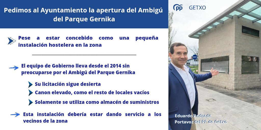 PPdeGetxo's tweet photo. 👎🏻 @GetxoUdala sigue sin preocuparse por el #Ambigú del #ParqueGernika
🏚️En 2014 quedó su #licitación desierta
▪️Canon elevado
▪️Sólo se utiliza como almacén de suministros
☕Esta instalación debería estar dando servicio a los vecinos con una cafetería
🗣Pedimos su apertura https://t.co/oiHk2wyEqh