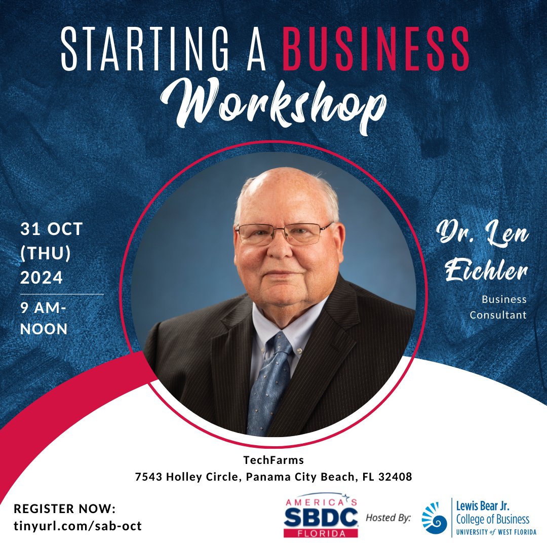 FloridaSBDC_UWF's tweet image. Want to join the #OctoberTheory trend? 🍂 Get that business dream idea solid @tech_farms. 👨‍🏫 Register to have Dr. Eichler take you through the start-up steps. You&apos;ll learn how to find success as a start-up operation in the area. ecs.page.link/uq2Tz #emeraldcoastentrepreneur