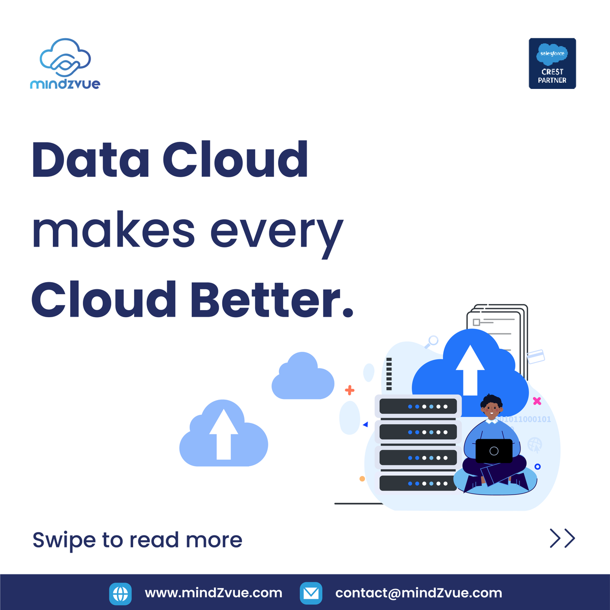 MindZvue's tweet image. mindZvue is your trusted partner for Data Cloud implementation.

✅ Develop a tailored Data Cloud strategy 🎯
✅ Seamlessly integrate Data Cloud🔗

Take the next step! 🚀 Contact us today for a consultation

#datacloud # #datacloudimplementation #salesforcecrestpartner  #mindZvue