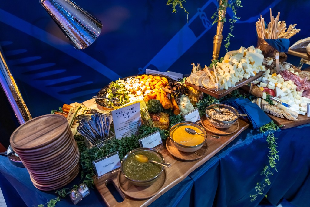 The candlelit Grazing Table features handcrafted charcuterie boards, local cheeses, meats, and a vibrant Vegetable Butchery at the United States Naval Institute. ⁠

#DesignCuisineEvents #DC #WashingtonDC #dcweddingplanners #dcweddings #dcbrides #dcfoodie #weddingcatering