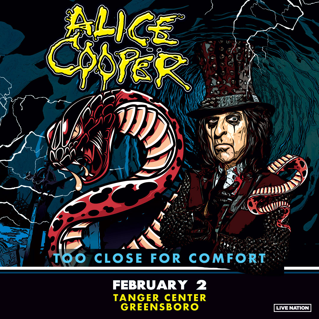 Tanger Center (@tangercenter) on Twitter photo Sick Things of Greensboro! Join <a href="/alicecooper/">Alice Cooper</a> on September 2 at Tanger Center. Come join us. And may all your nightmares be horrific. Tickets on sale this Halloween (Thursday 10/31) at 10 a.m. at TangerCenter.com. Sick Things of Greensboro! Join <a href="/alicecooper/">Alice Cooper</a> on September 2 at Tanger Center. Come join us. And may all your nightmares be horrific. Tickets on sale this Halloween (Thursday 10/31) at 10 a.m. at TangerCenter.com.