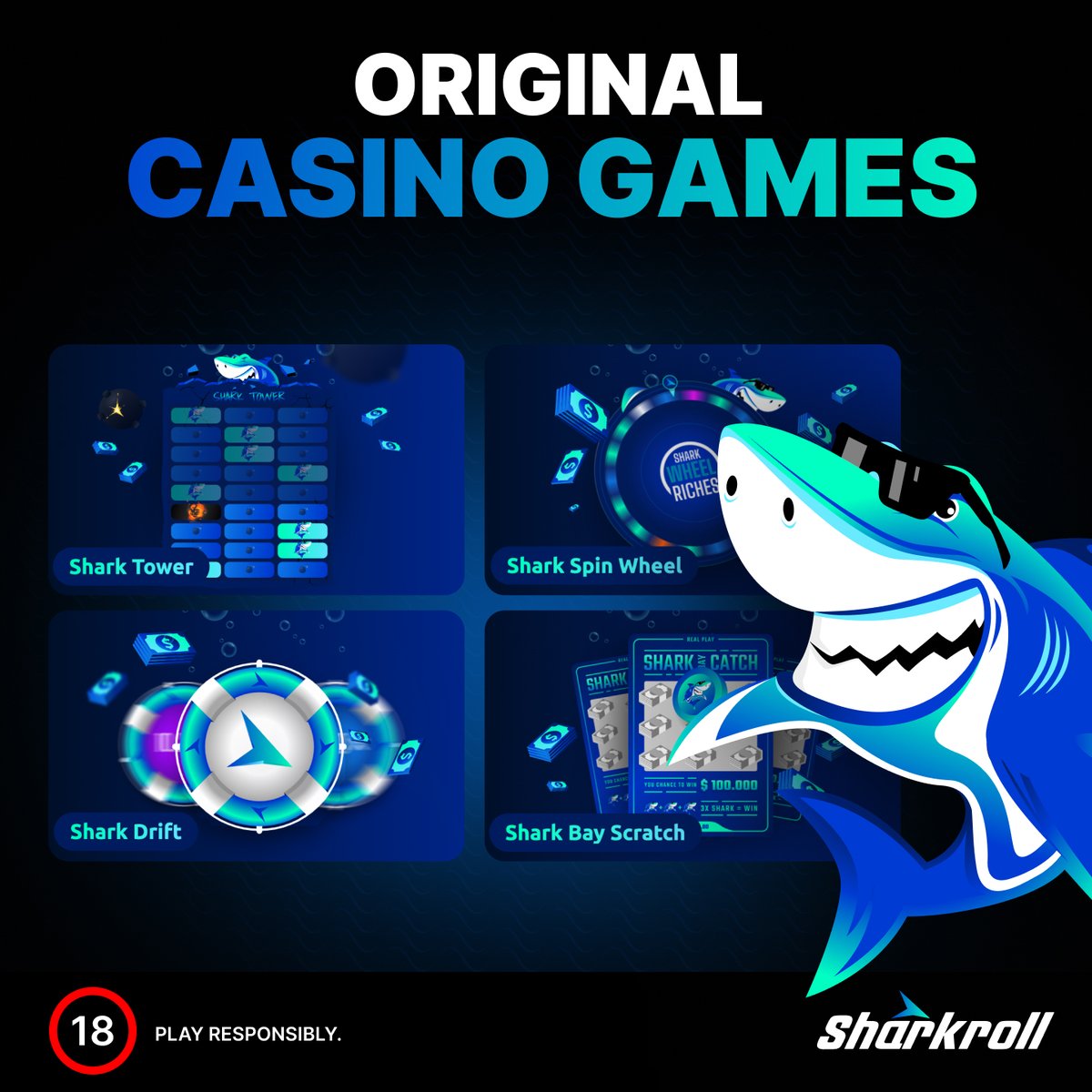 SharkrollCasino's tweet photo. 🦈 What’s Coming to SharkRoll? 🦈

Get ready for the next wave of excitement at SharkRoll Casino – where the big sharks play! 🎰

🚀 Original Games on the Horizon:
Brace yourself for high-stakes fun with our upcoming exclusive games that will test your luck and strategy. Not for the faint-hearted! 

🎮Coming soon: 
• Shark Spin Wheel
• Shark Bay Scratch Card
• Shark Tower
• Shark Drift
And many more!
Are you ready to dive in and claim victory? Stay tuned for more!  

🌐 Explore more: https://t.co/5zQOHZr8yS 

#SharkRoll #CryptoPresale #SHRLToken #InvestSmart #EarlyBirdDeals #CryptoCasino #BuyBackAndBurn