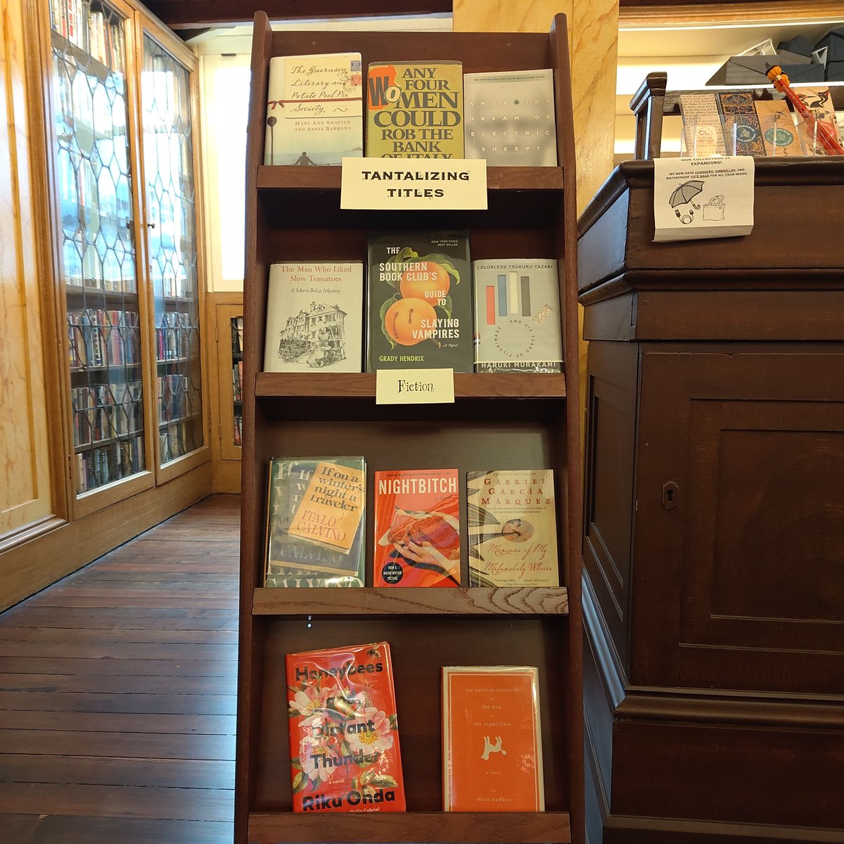 Only a few days left to check out the Tantalizing Titles display in the Reading Room put together by the Athenaeum Library staff! What tantalizing titles would you add to this list?